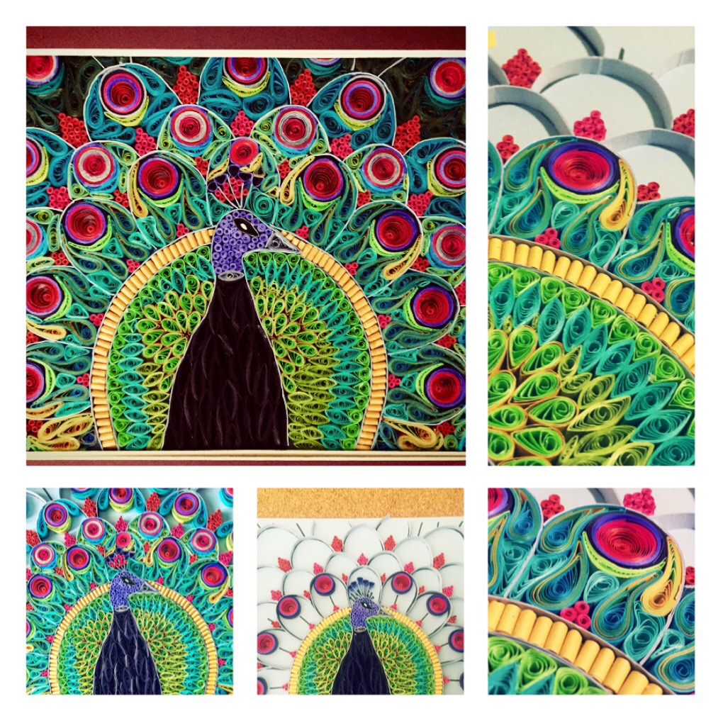 Quilling Made Easy Quilled Peacock mosaic Based on Erin Curet's tutorial