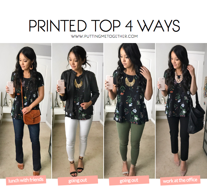 Floral Printed Top 4 Ways | Putting Me Together | Bloglovin’
