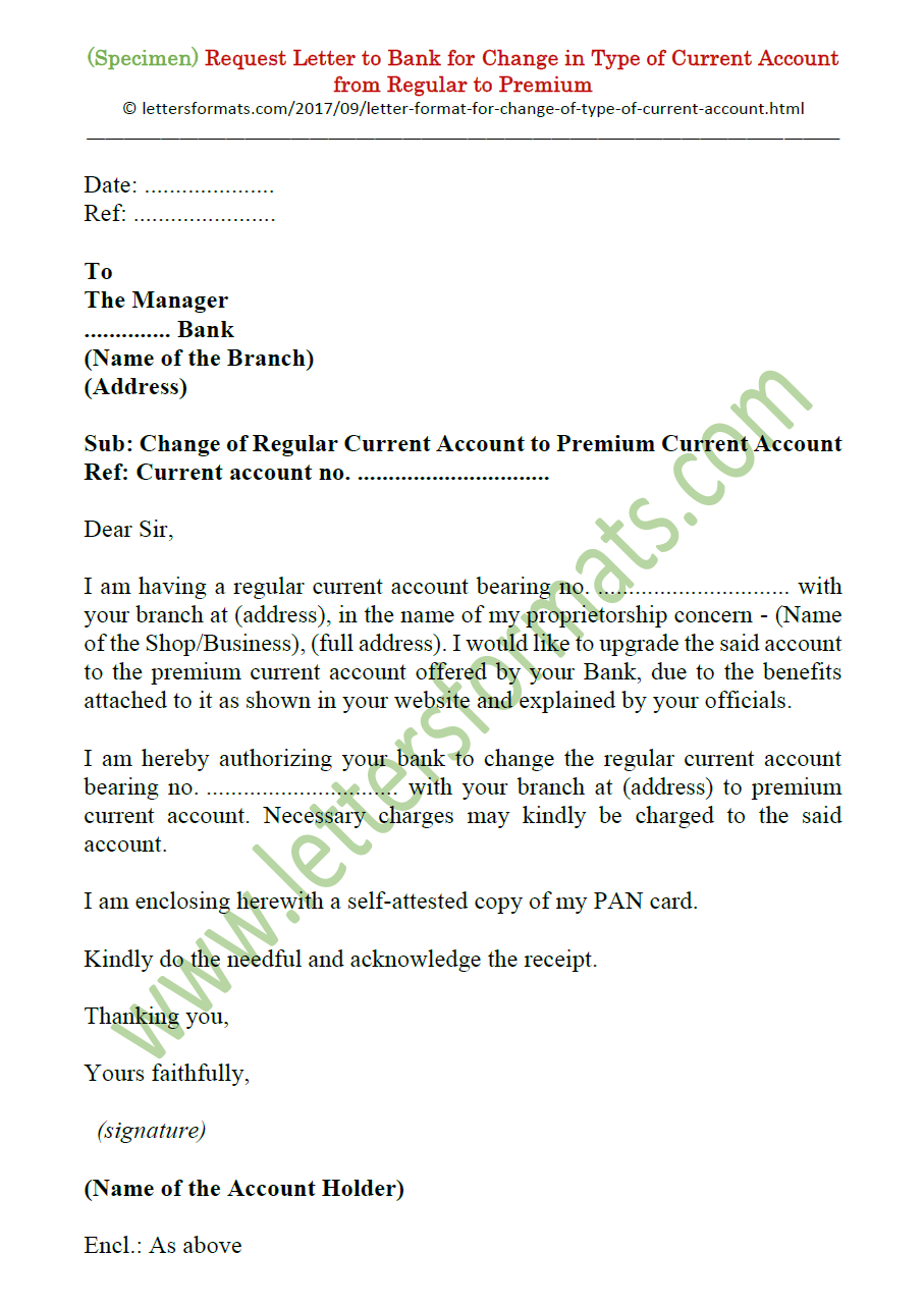 sample application letter for change of bank