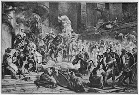 Alaric and the Visigoths entering Rome, as depicted by the 19th century German artist Wilhelm Lindenschmit the Younger