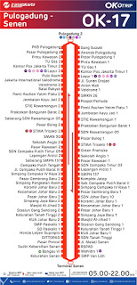 peta rute transjakarta pulogadung - senen