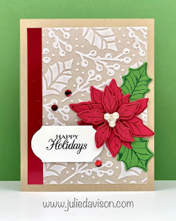 Stampin' Up! Poinsettia Petals Christmas Card ~ August-December 2020 Mini Catalog ~ www.juliedavison.com #stampinup #christmas