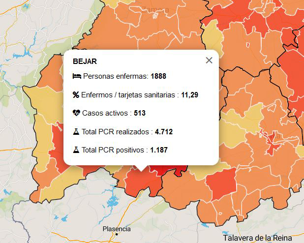 Día negro en la zona de salud de Béjar que suma otros 66 nuevos casos - 27 de enero de 2021