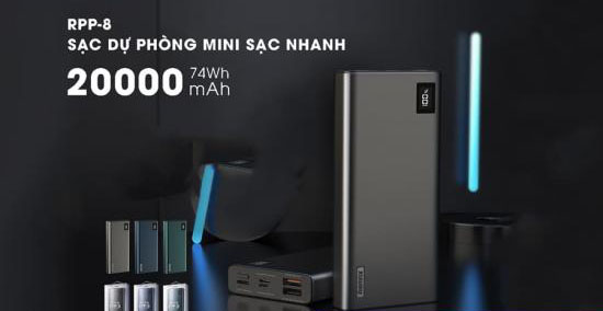 Sạc dự phòng sạc nhanh 20000mAh Remax RPP-8 Sạc dự phòng sạc nhanh 20000mAh Remax RPP-8