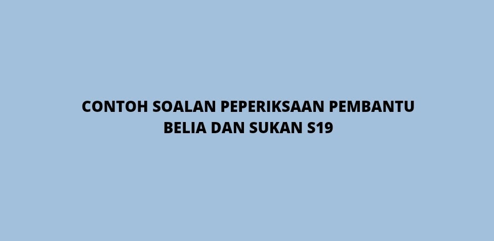 Sukan pembantu belia s19 dan Pembantu Belia