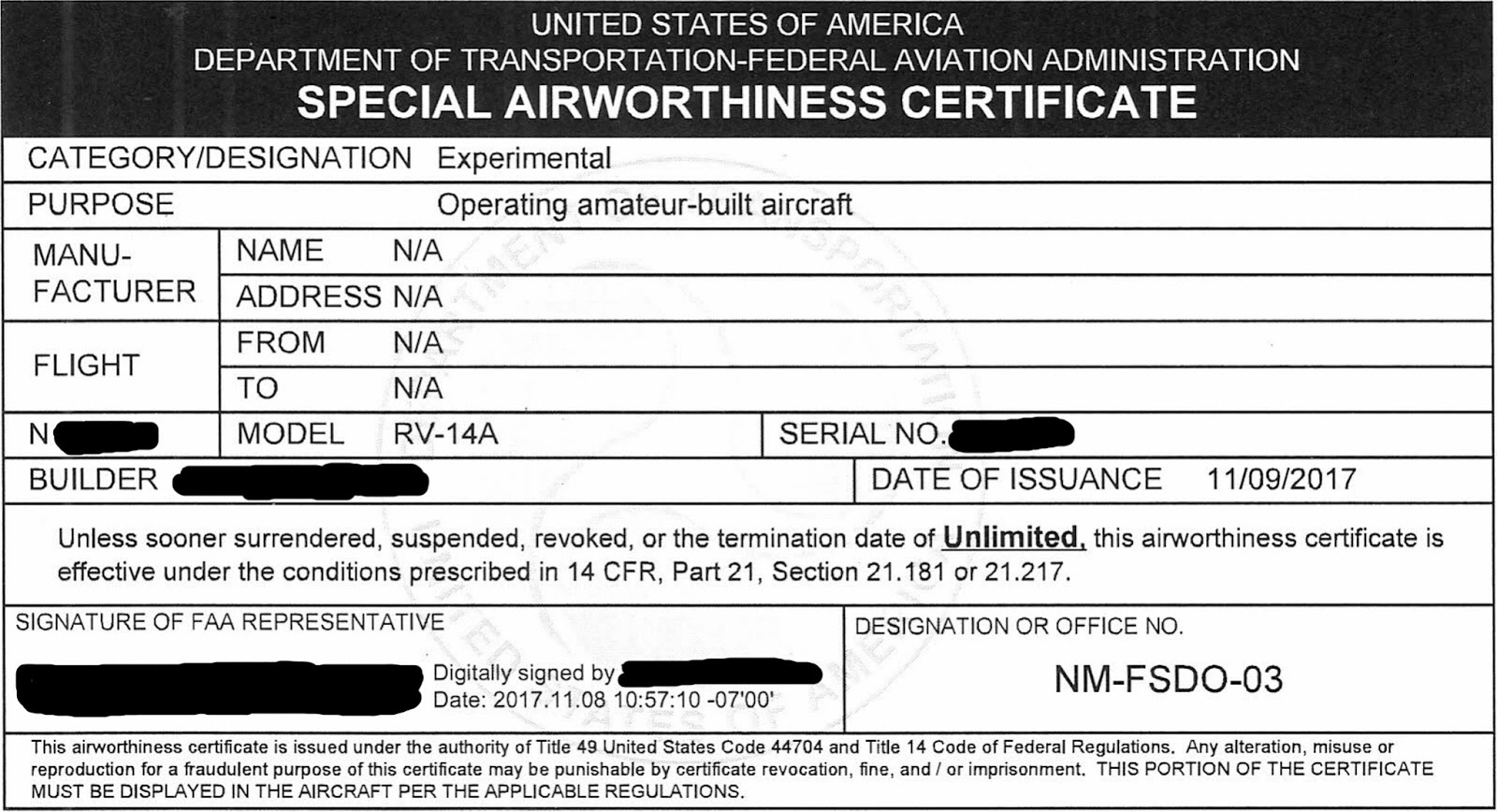 es vans rv 14a first flight prep faa inspection i can fly faa form 8130 7