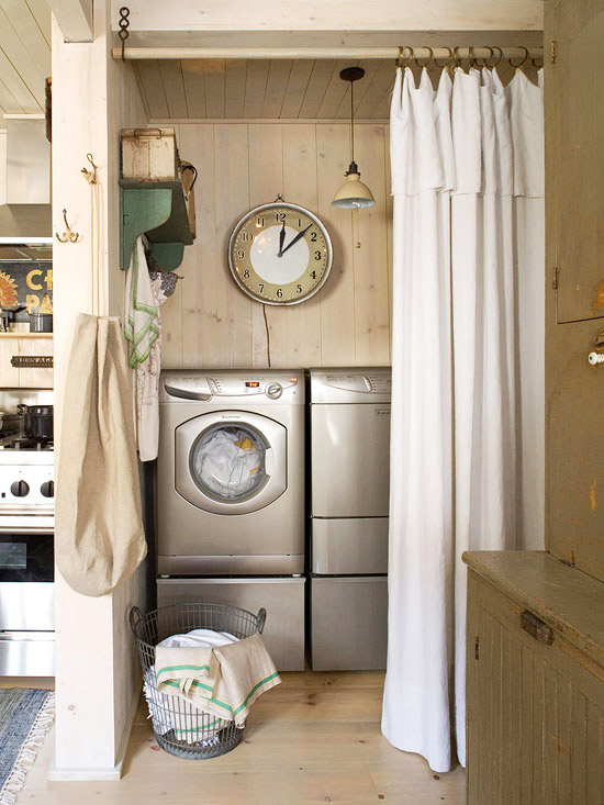 Ideas for Hiding the Washer and Dryer  Driven by Decor