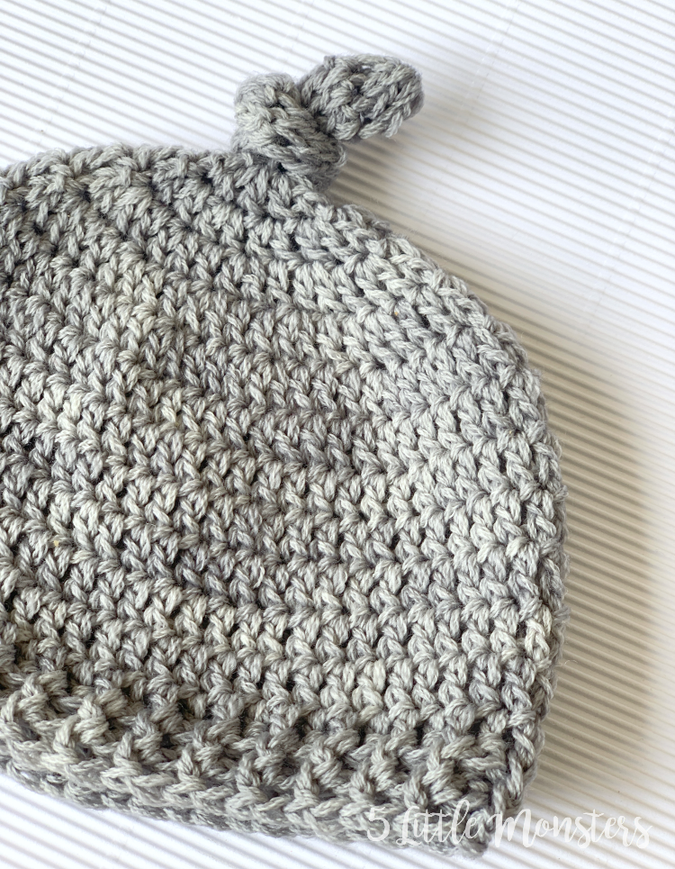 5 Little Monsters Top Knot Crocheted Baby Hat