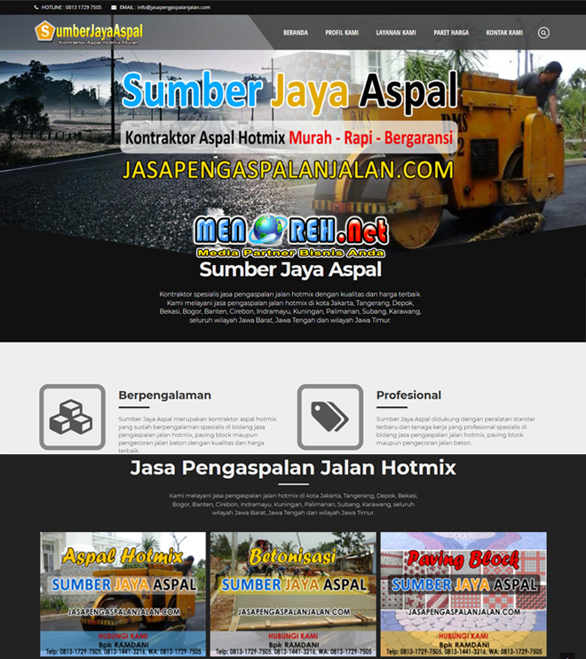 CONTOH DESAIN WEBSITE PROFIL PERUSAHAAN KONTRAKTOR