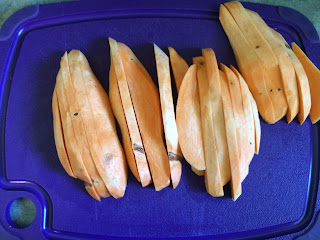 peeled sweet potatoes sliced 