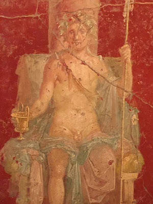 Fresco with Dionysus Enthroned (Painted Plaster, 50-70 A.D., House of Naviglio, Pompeii)