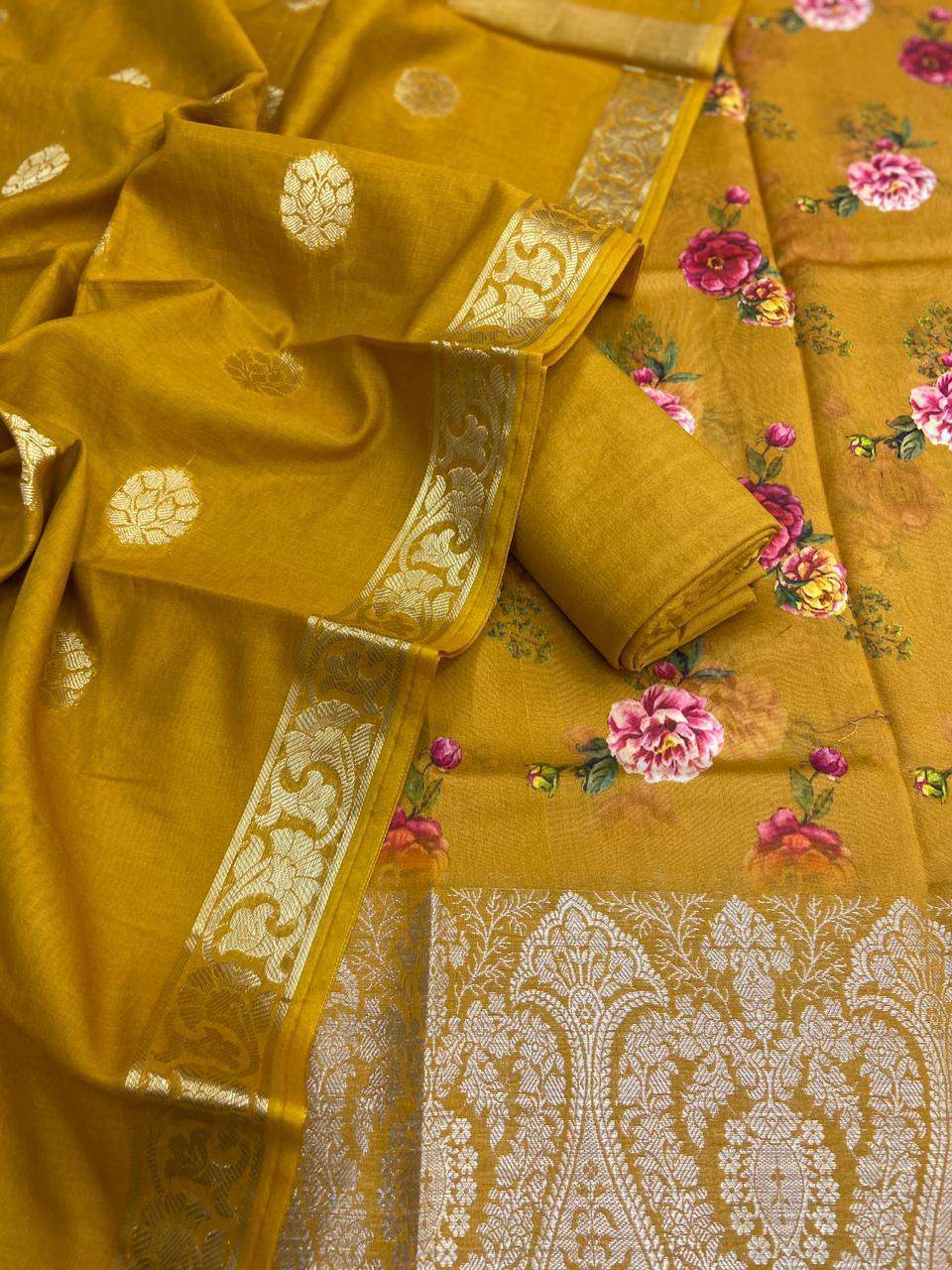 Banaras fliral print suits