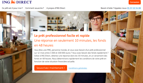 Prêt professionnel ING Direct