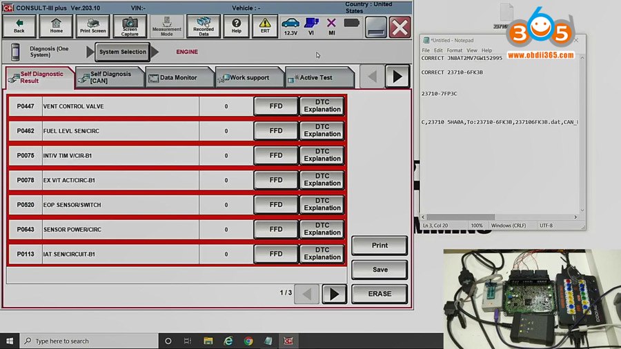 Nissan Used PCM Programming Bench Connection - Auto Diagnostic Tool ...
