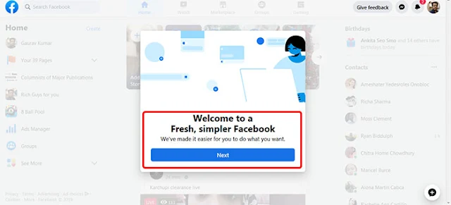 Faebook Welcome Message: Facebook Beta: Facebook Testing New Design and Twitter like Interface
