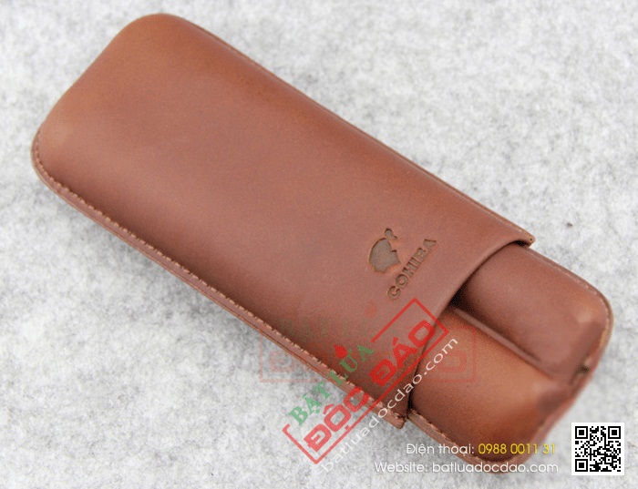 Bao da đựng xì gà (cigar) Cohiba 2 điếu, màu nâu Bao-da-xi-ga-cohiba-loai-2-dieu