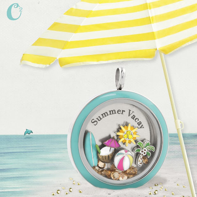 Origami Owl Inscriptions Summer Vacay Living Locket available at StoriedCharms.com