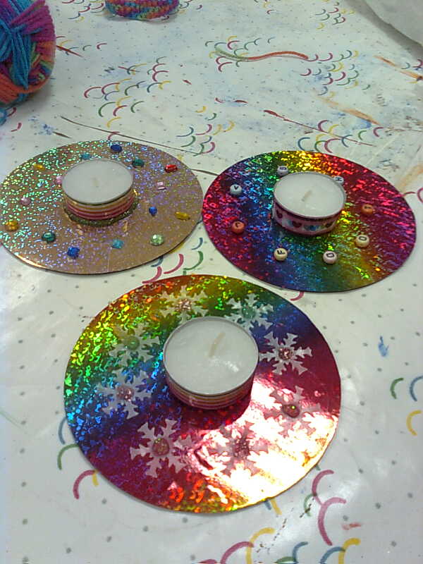 Mamo`s Kreativblog: Teelichter auf CDs