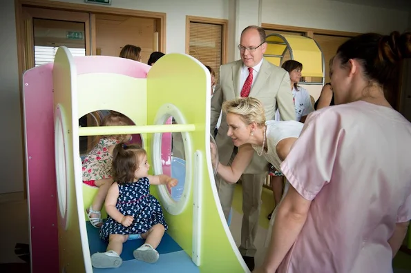 Princess Charlene and Prince Albert of Monaco opens a new Nursery at Princess Grace hospital