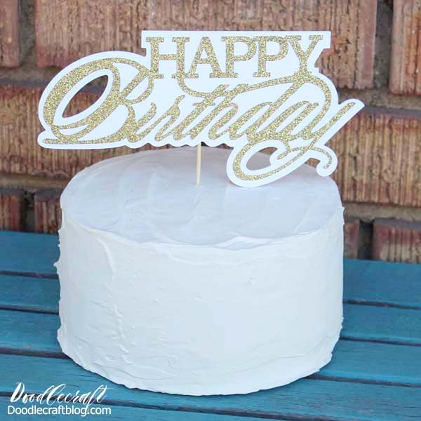 DIY Cake Topper: Glittery Cricut Cardstock Project for Beginners