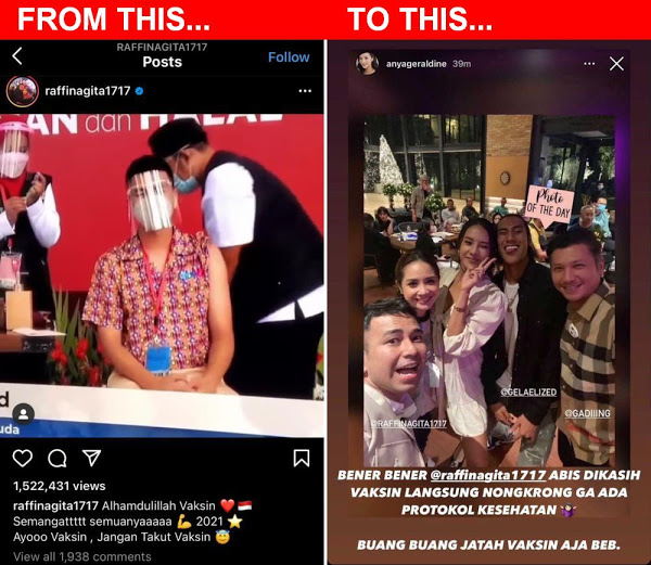 GEGER..!! Jadi Percontohan Pemerintah Program Vaksinasi, Rafi Ahmad Tercyduk Nongkrong Tanpa Terapkan Prokes Usai Divaksin GEGER..!! Jadi Percontohan Pemerintah Program Vaksinasi, Rafi Ahmad Tercyduk Nongkrong Tanpa Terapkan Prokes Usai Divaksin