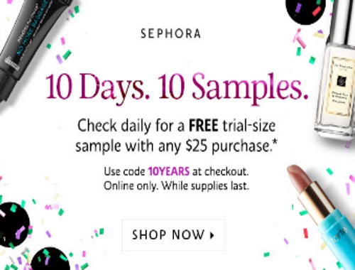 Sephora 10 Days, 10 Free Samples