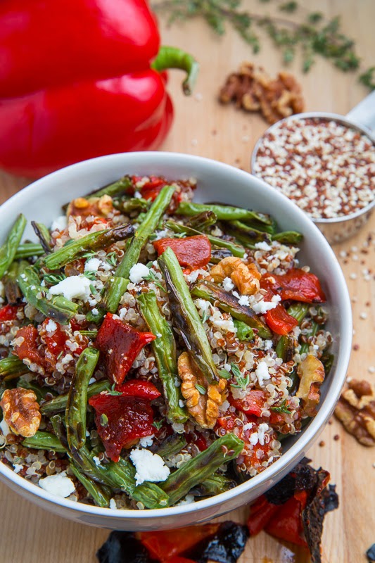 Roasted Green Bean Red Pepper Quinoa Salad on Closet Cooking
