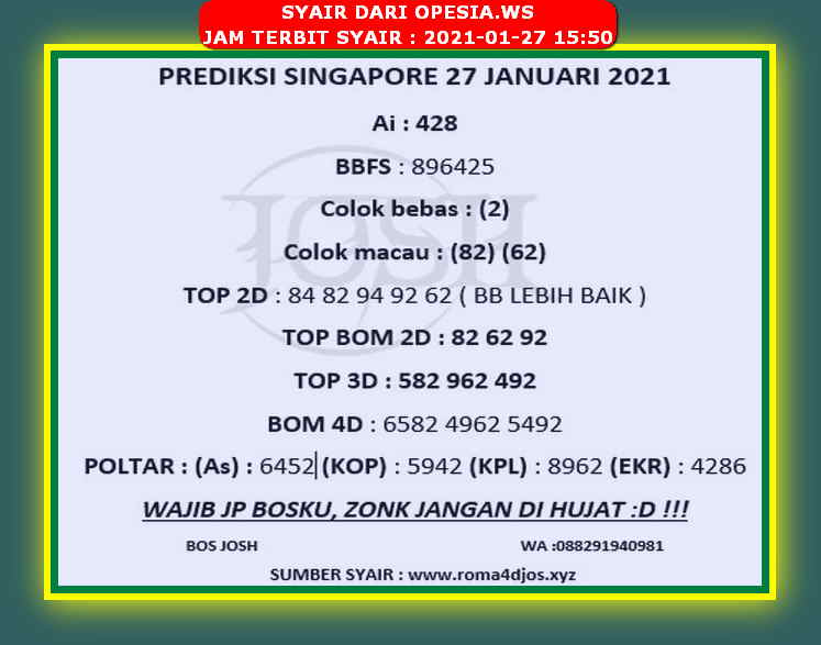 PREDIKSI SGP YOHII