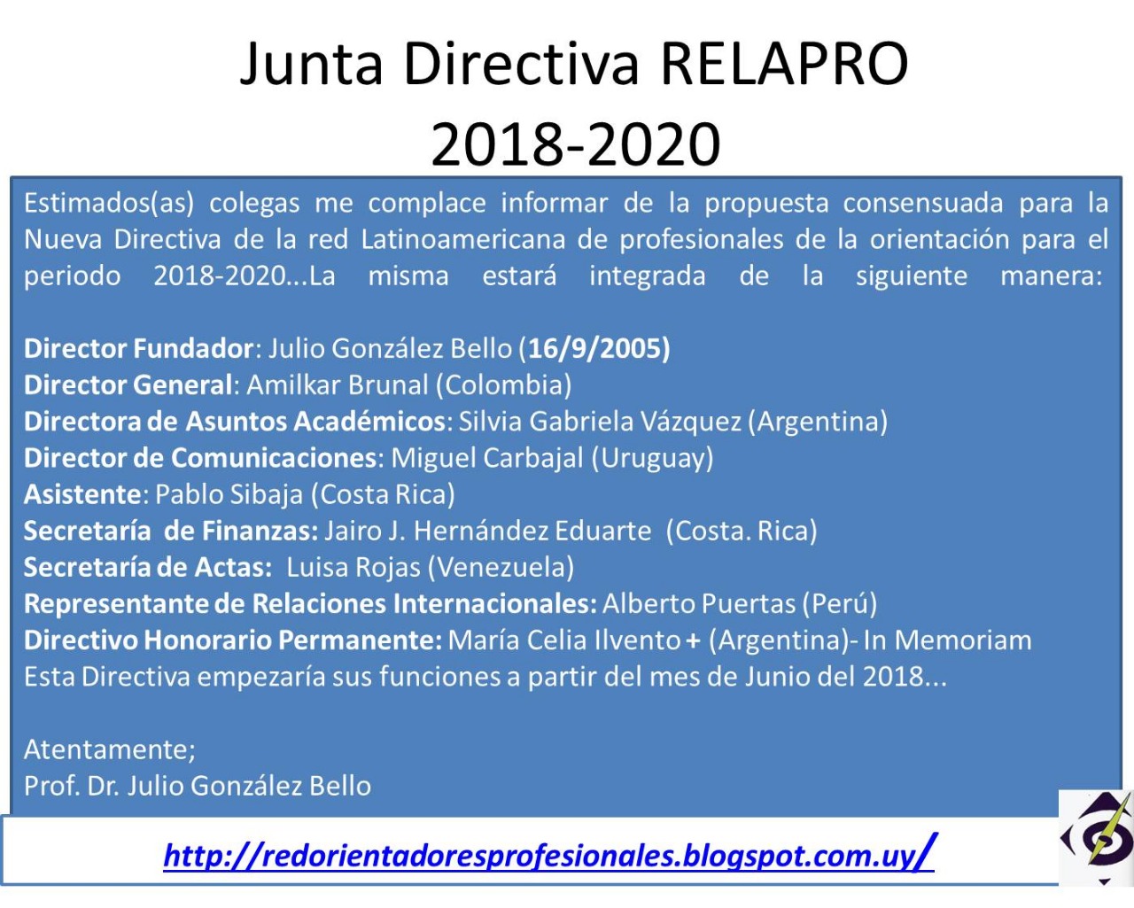 Junta Directiva RELAPRO