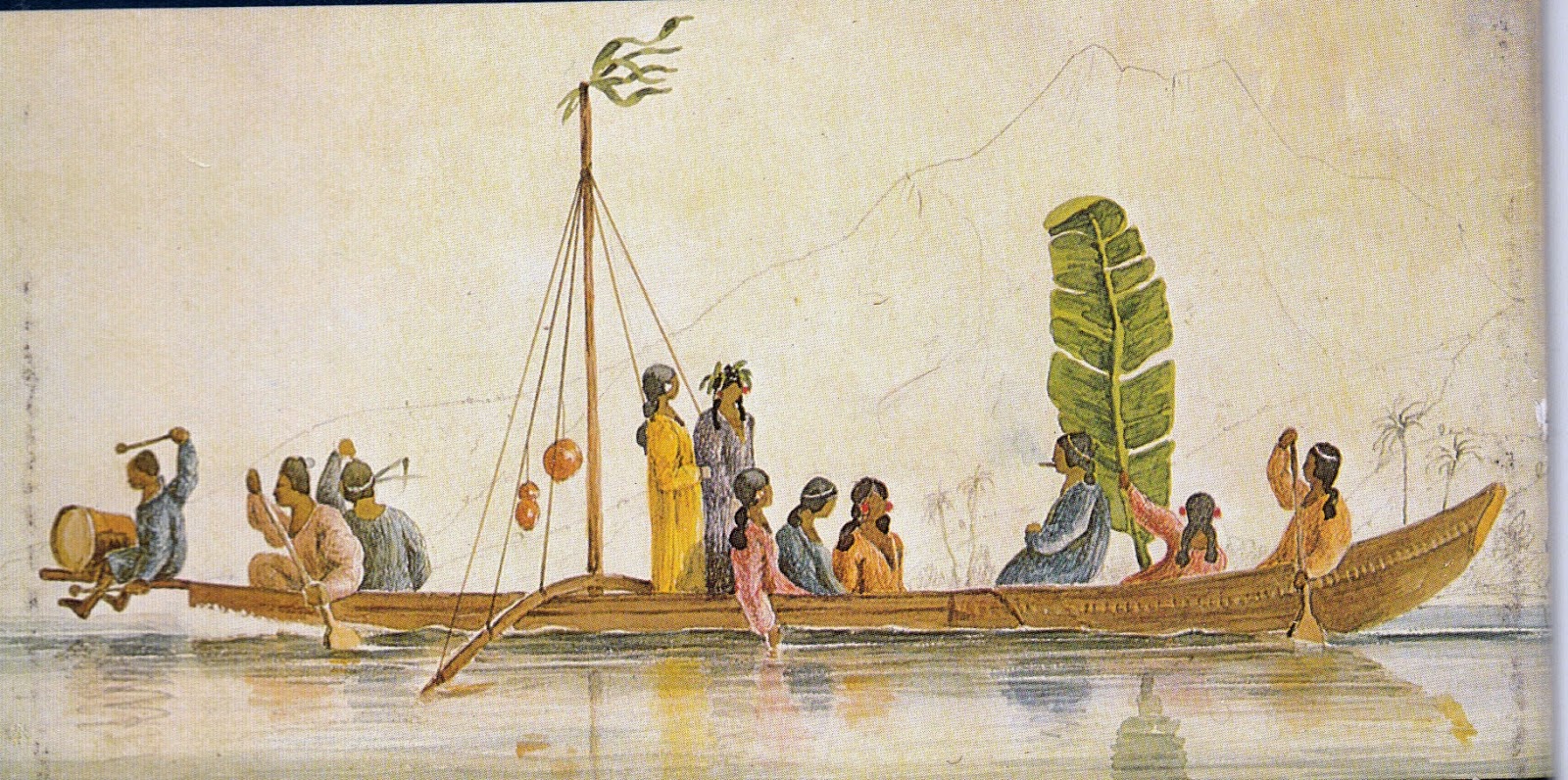 sewn canoe, Society Islands