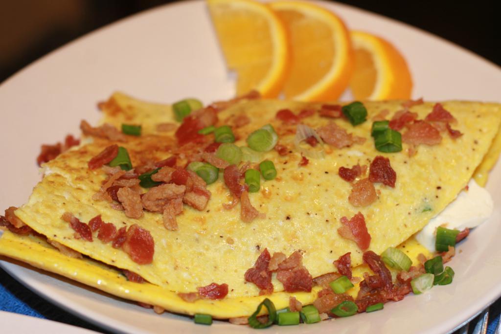 Cookin' It Up In Texas Bacon, Cream Cheese and Green Onion Omelet