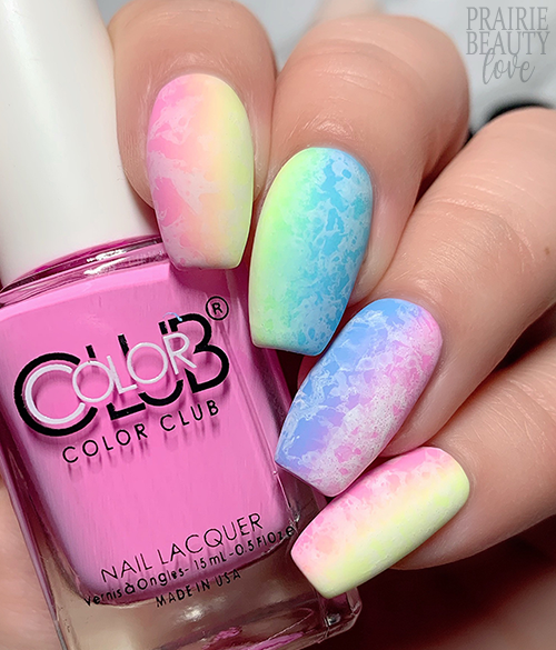 NAIL ART: Frothy Pastel Rainbow Gradient Nails - Prairie Beauty