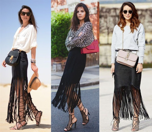 long black fringe skirt long black fringe skirt