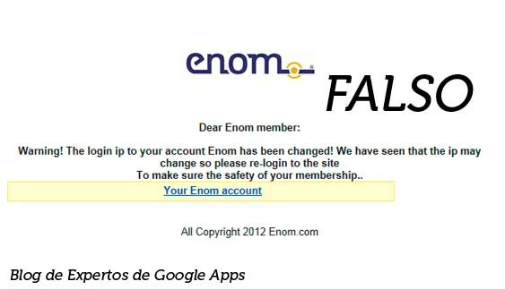 Alerta de correos phishing en Google Apps