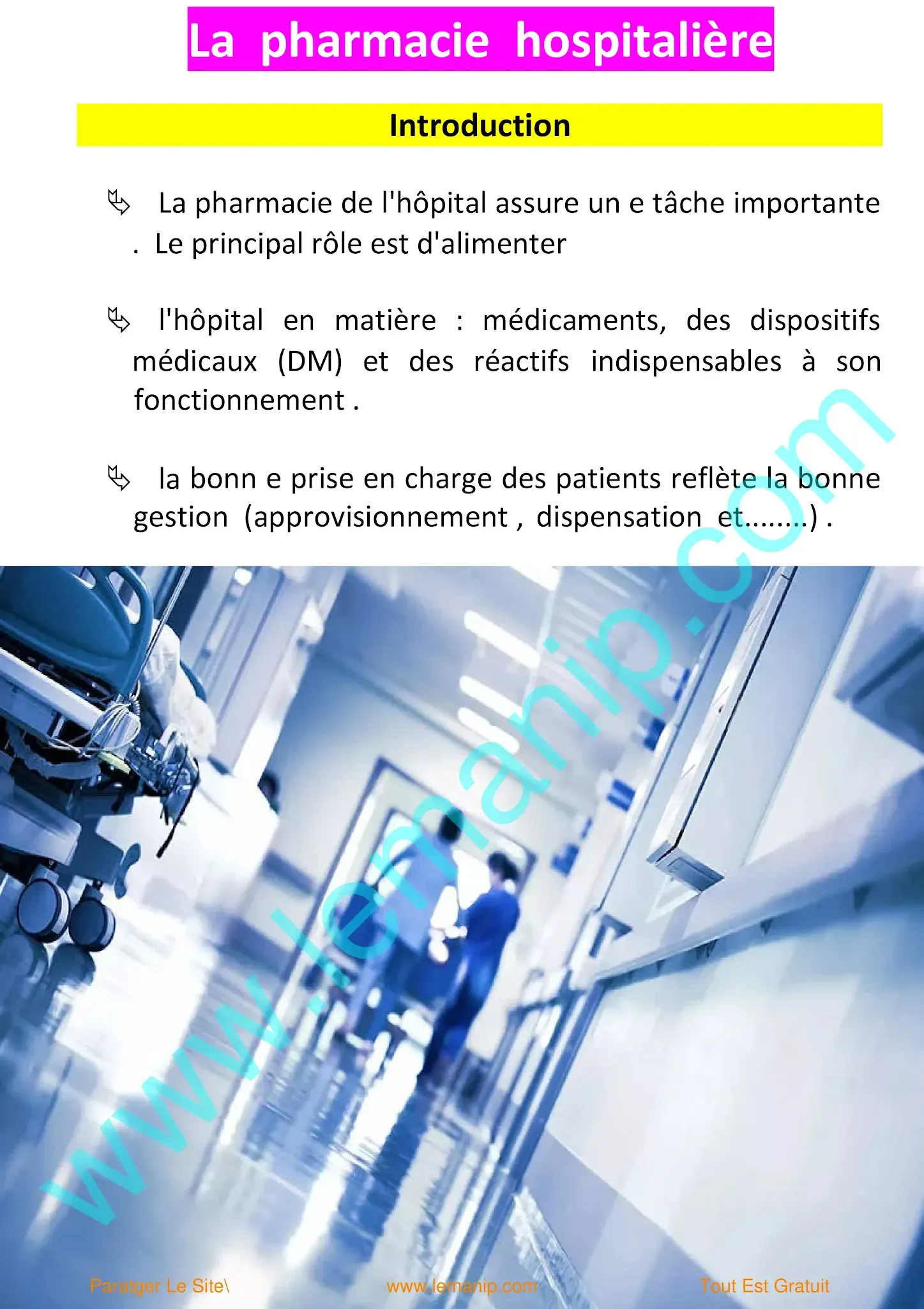 Introduction A la pharmacie hospitalière