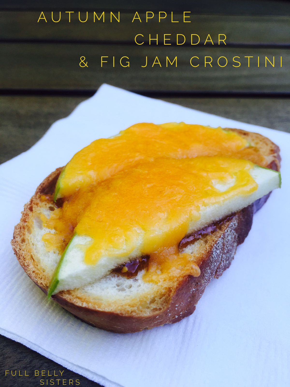 Autumn Apple, Cheddar & Fig Jam Crostini