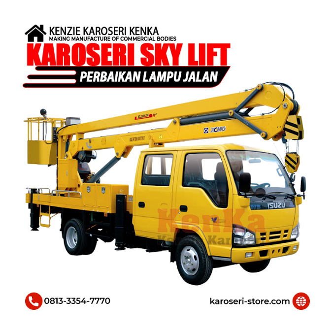 Harga Pembuatan Karoseri Sky Lift PJU - Dealer ISUZU Bekasi
