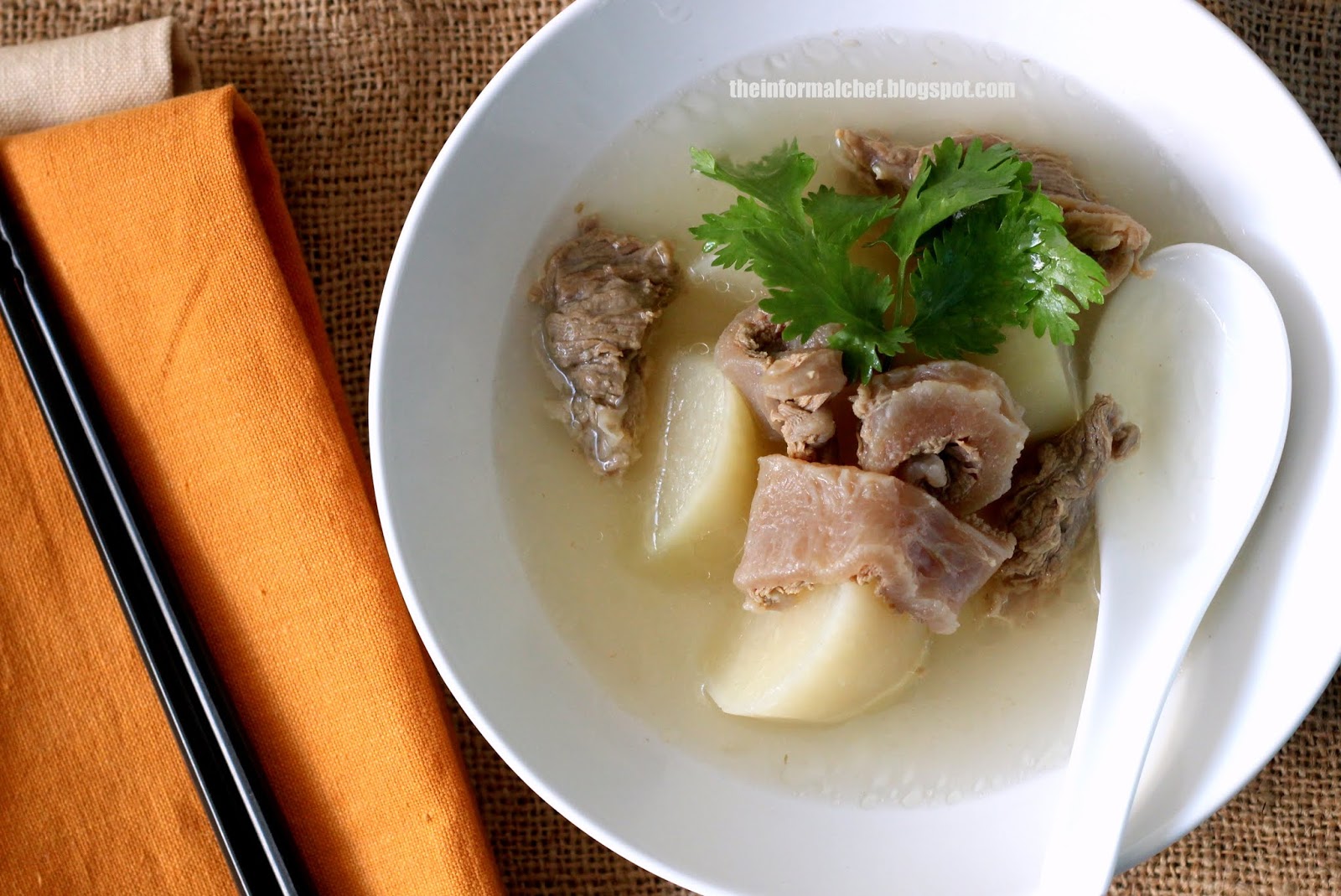 The Informal Chef Beef sinew and daikon soup (presure cooker method