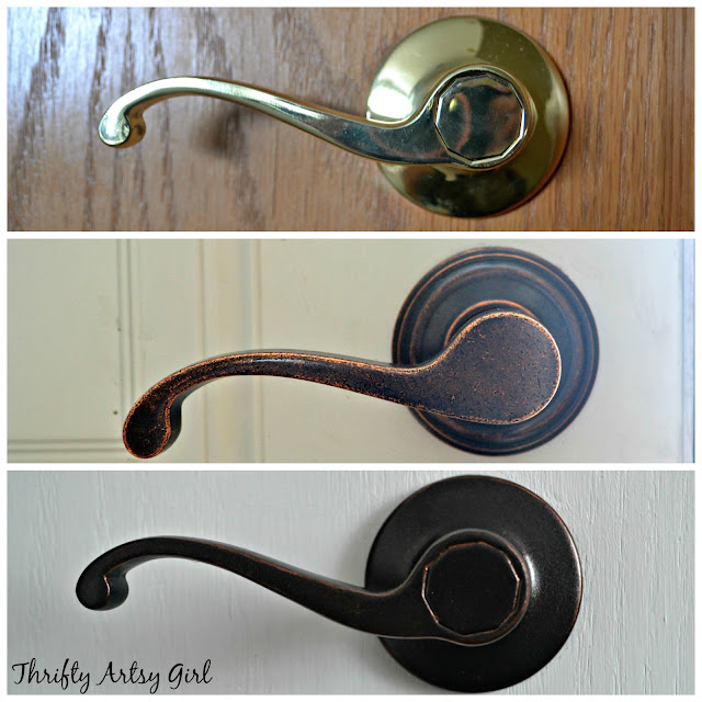 Thrifty Artsy Girl DIY Spray Painted Doorknobs From Cheap Brass to