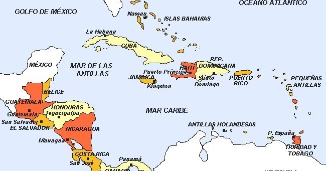 Escritorio de clases: América central - Político