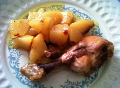 Muslos de pollo al horno con patatas