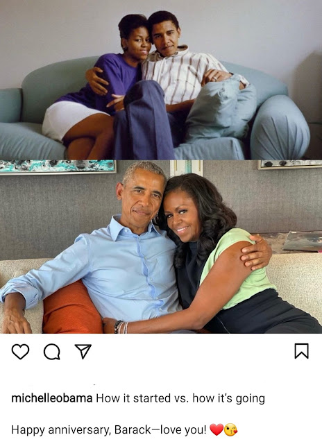 I cant Imagine life without you- Barack Obama showers sweet words on his wife as they celebrate their 29th wedding anniversary (Photos)