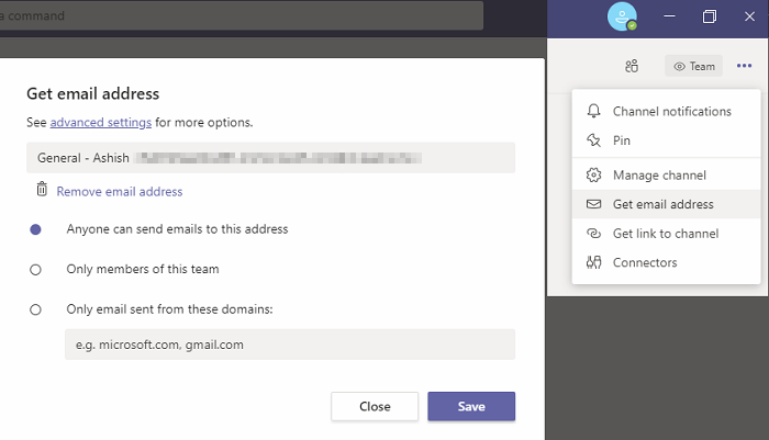 e-mail Microsoft-teams