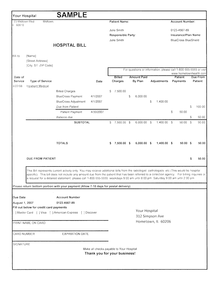 Fake Medical Receipts Invoice Template