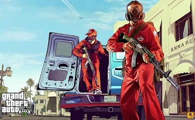 Grand Theft Auto V (GTA5) first Official Artwork Revealed Grand Theft, Auto V, GTA5, Official, Image, screen, artwork, AK-47, rifle