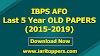 IBPS Agriculture Field Officer IBPS AFO OLD Question Paper PDF Download