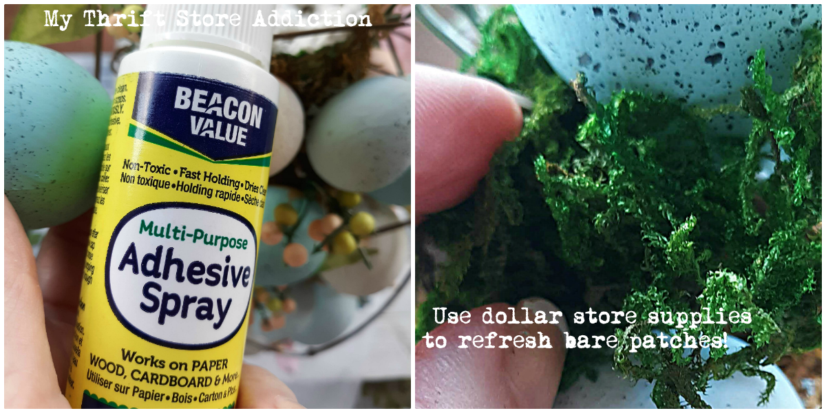 Check out these "egg-cellent" thrifted upcycles for Easter using dollar store and craft supplies from my stash! upcycled Easter decor