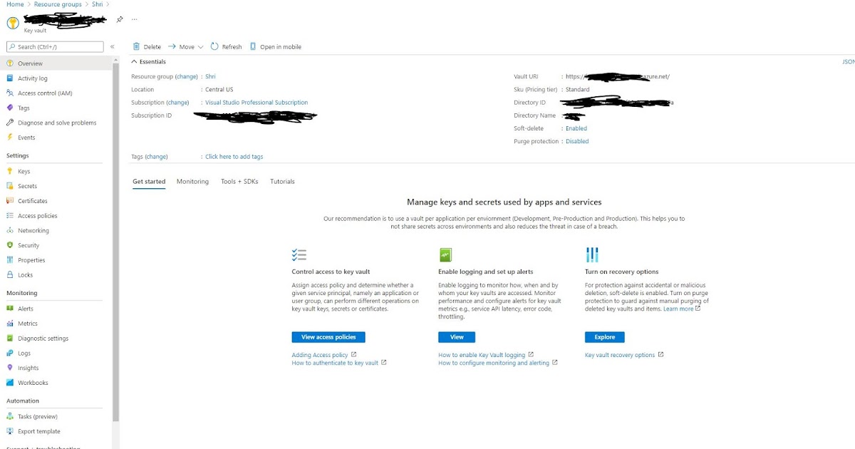 Shri's Blog Store a Secret in Azure Key Vault