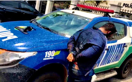Suspeito de matar suiço foi preso em flagrante, em Goianésia — Foto: Polícia Militar/Divulgação