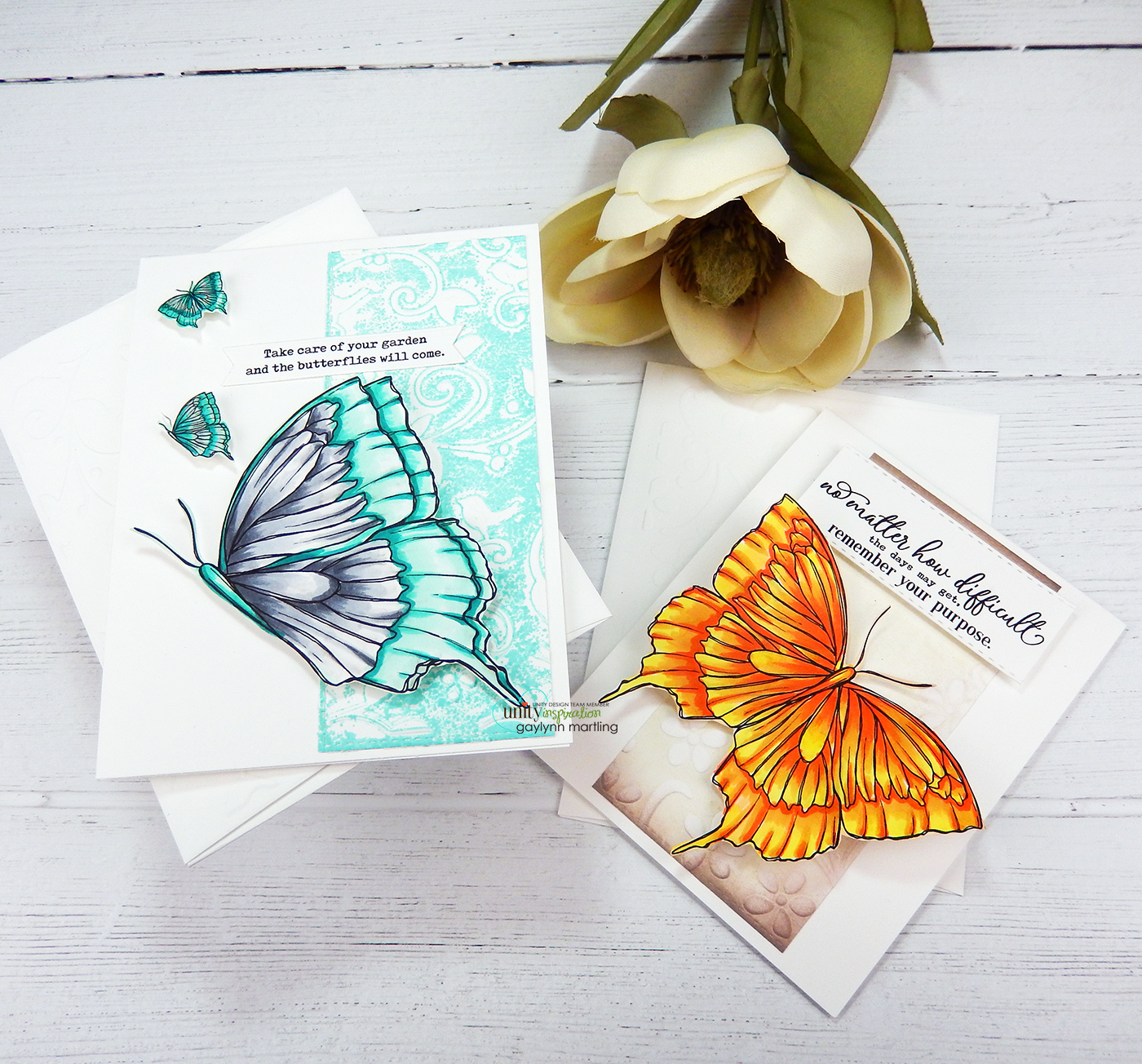 Neat Nook Creations 2 Butterfly Cards Using Embossing Folders and Ink
